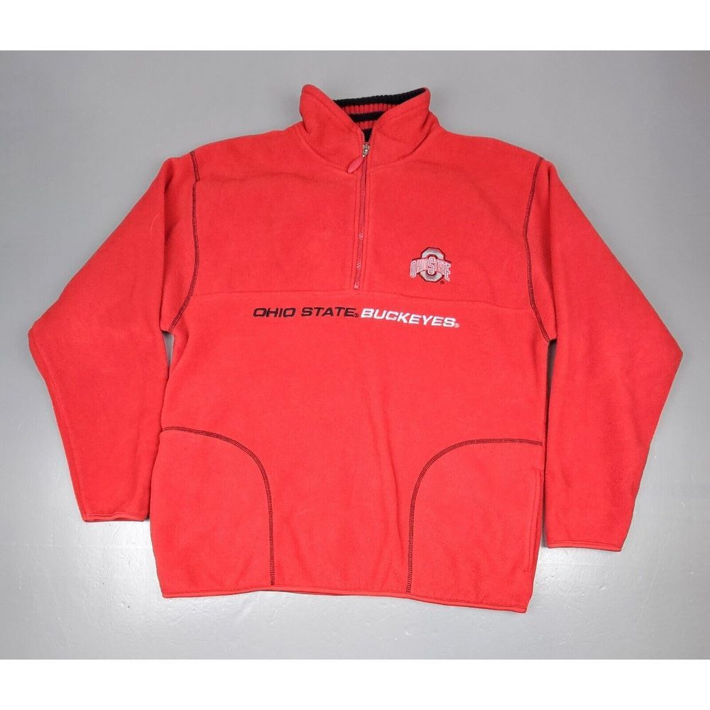 Ohio State Buckeyes Sweatshirt Mens Med. Vintage Lee‎ Sports Qt Zip Pullover.